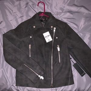 Charcoal leather jacket